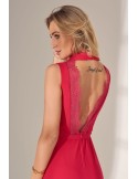 Elegant dress with a neckline, amaranth PR0205540 - Online store - Boutique